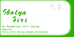 ibolya hiri business card